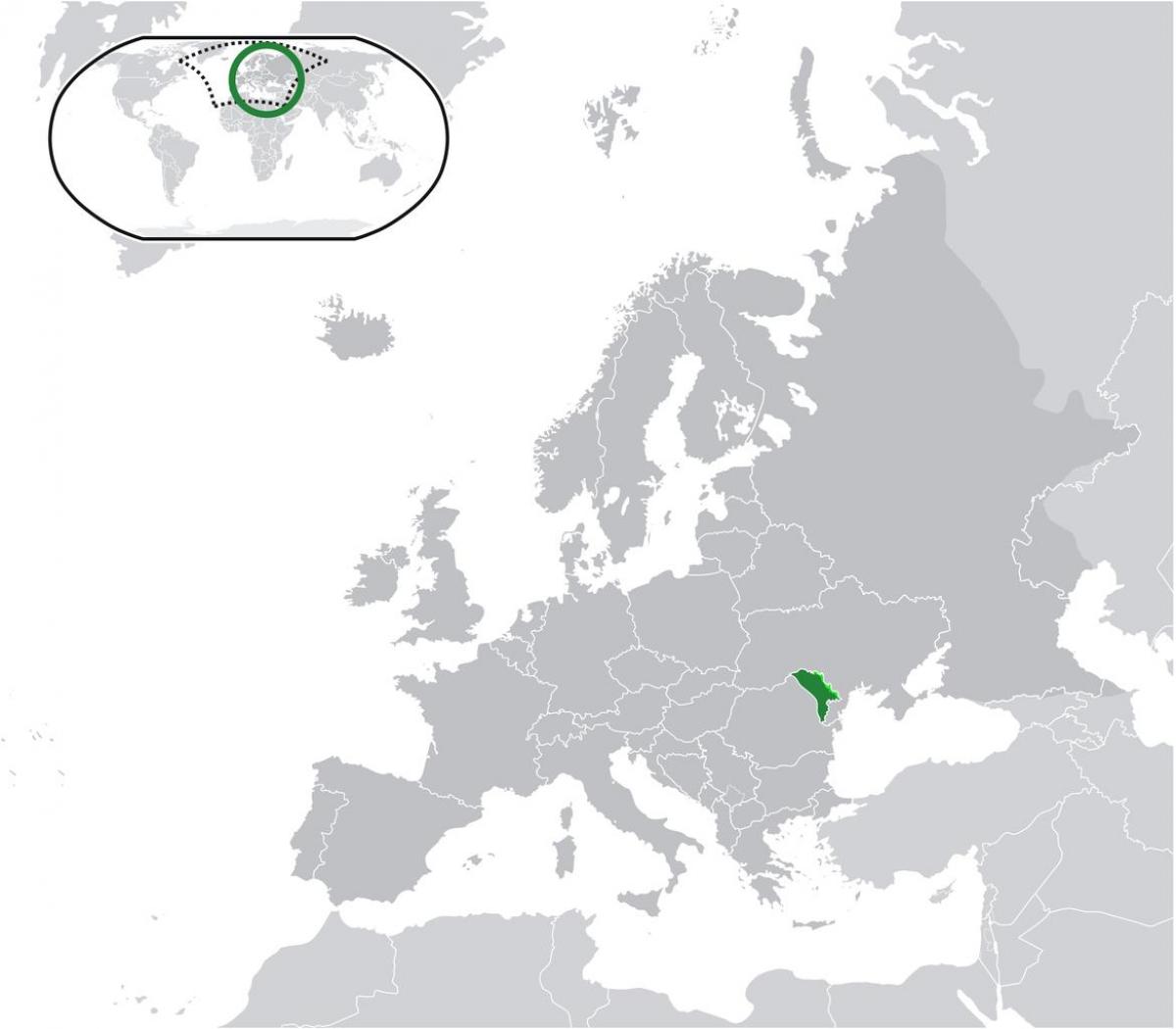 Moldavsko polohu na mape sveta