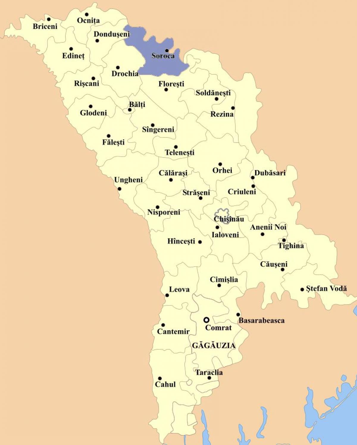 Mapa cahul Moldavsko