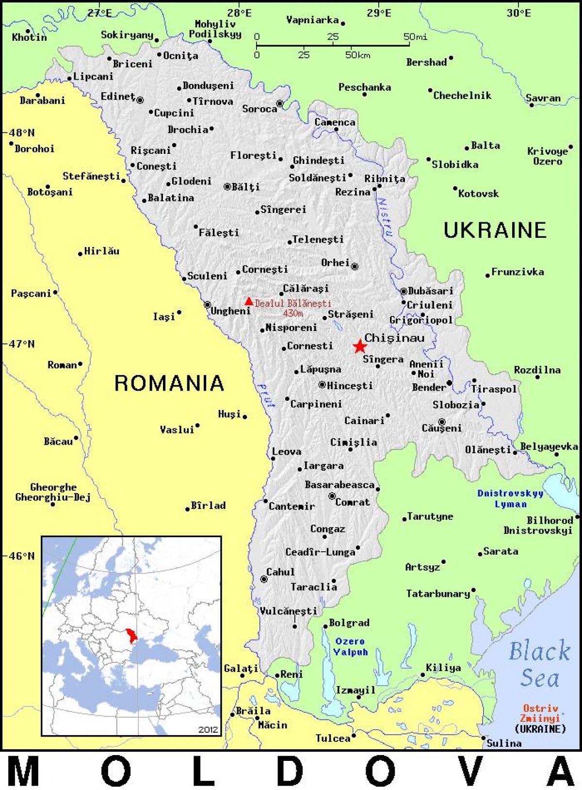 Mapa Moldavsko krajiny 
